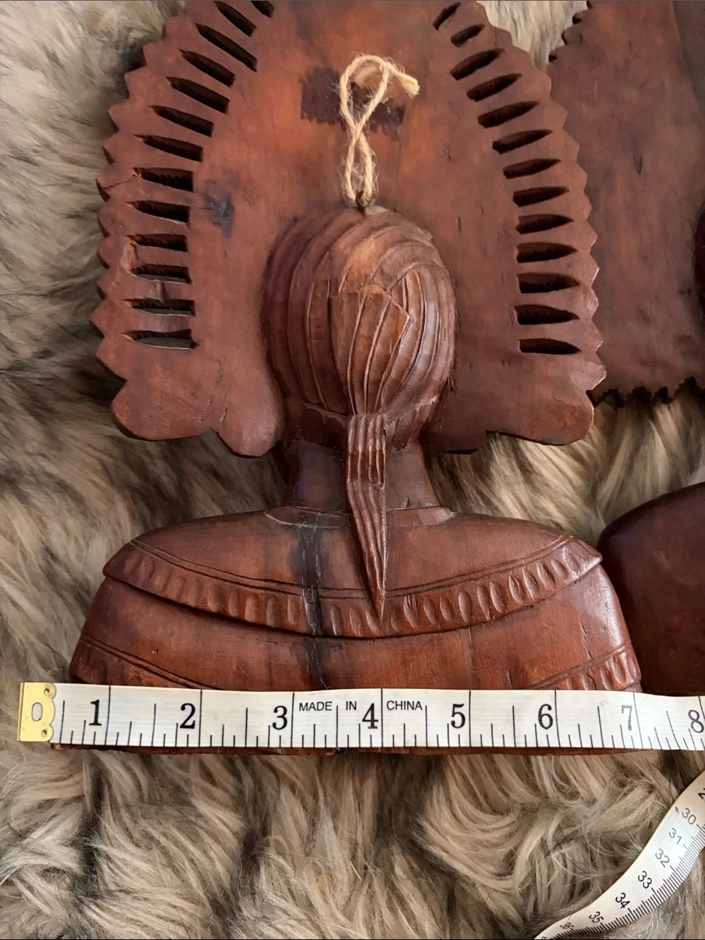 Bali Hand-Carved Wooden Wedding Couple Bust Set Wall Accent